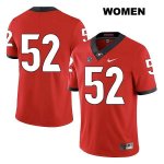 Women's Georgia Bulldogs NCAA #52 Tyler Clark Nike Stitched Red Legend Authentic No Name College Football Jersey IOU2454LK